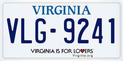 VA license plate VLG9241