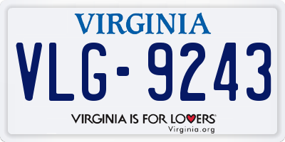 VA license plate VLG9243