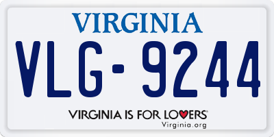 VA license plate VLG9244