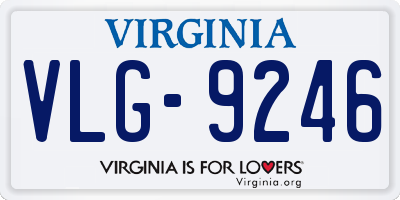 VA license plate VLG9246