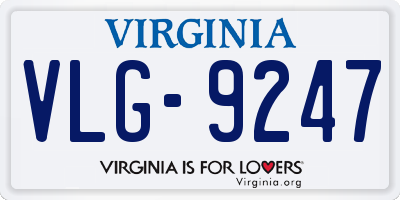 VA license plate VLG9247