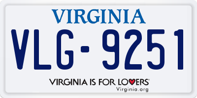 VA license plate VLG9251