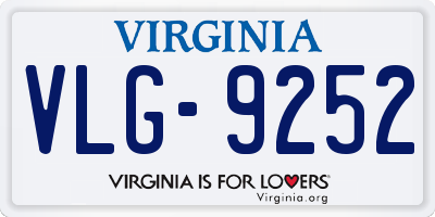 VA license plate VLG9252