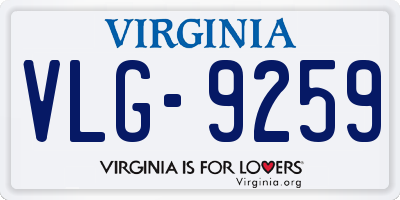 VA license plate VLG9259