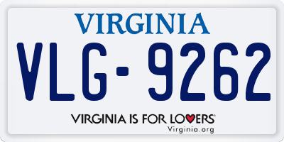 VA license plate VLG9262