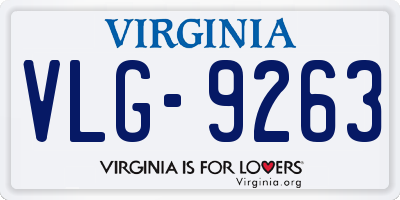 VA license plate VLG9263