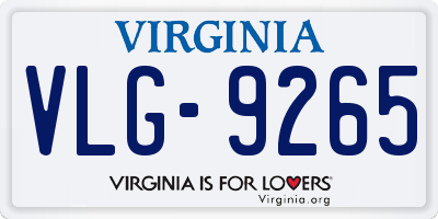 VA license plate VLG9265