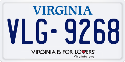 VA license plate VLG9268