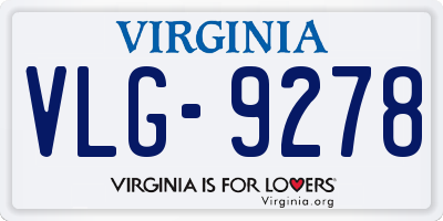 VA license plate VLG9278