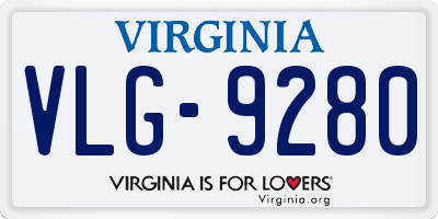 VA license plate VLG9280