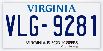 VA license plate VLG9281