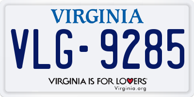 VA license plate VLG9285