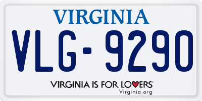 VA license plate VLG9290
