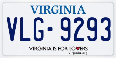 VA license plate VLG9293