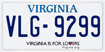 VA license plate VLG9299
