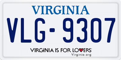 VA license plate VLG9307