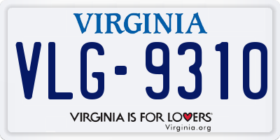 VA license plate VLG9310