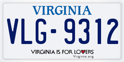 VA license plate VLG9312