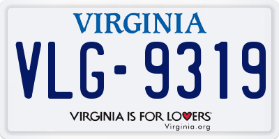 VA license plate VLG9319