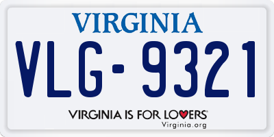 VA license plate VLG9321