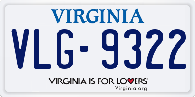 VA license plate VLG9322