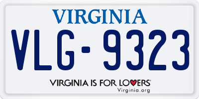 VA license plate VLG9323