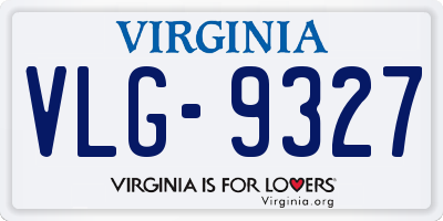 VA license plate VLG9327