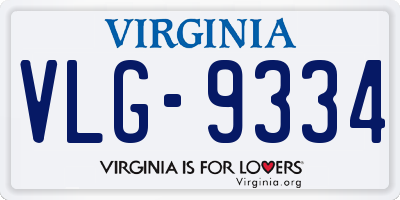VA license plate VLG9334