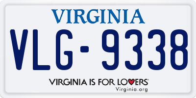 VA license plate VLG9338