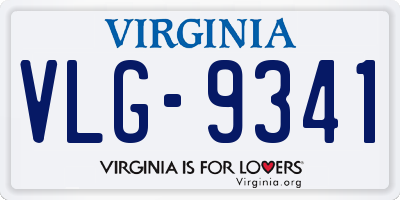 VA license plate VLG9341