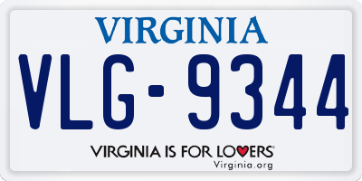 VA license plate VLG9344