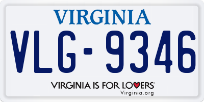 VA license plate VLG9346
