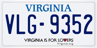 VA license plate VLG9352