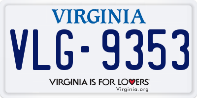 VA license plate VLG9353