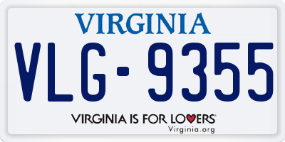VA license plate VLG9355