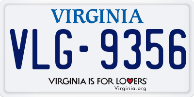 VA license plate VLG9356