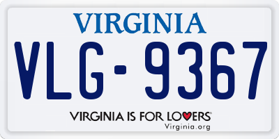 VA license plate VLG9367