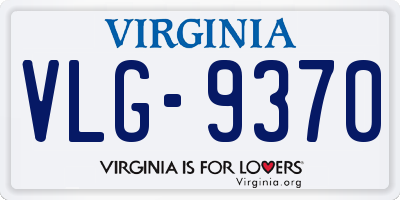 VA license plate VLG9370