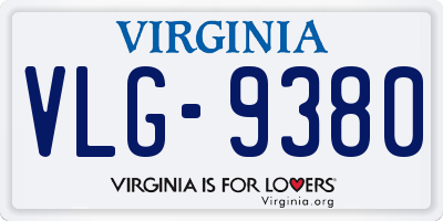 VA license plate VLG9380