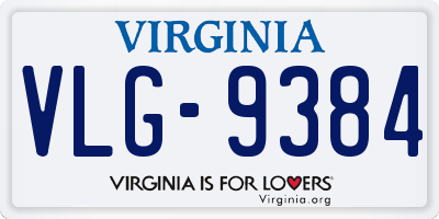 VA license plate VLG9384