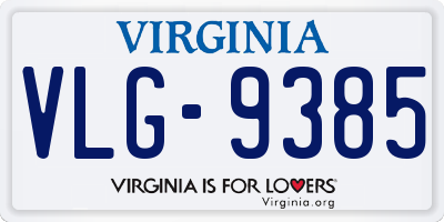 VA license plate VLG9385