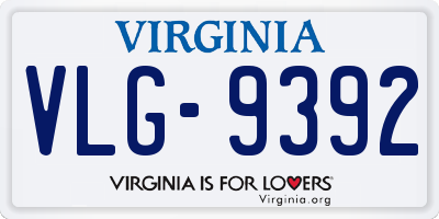 VA license plate VLG9392