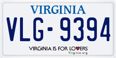 VA license plate VLG9394