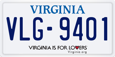 VA license plate VLG9401