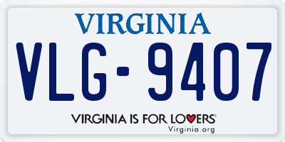 VA license plate VLG9407