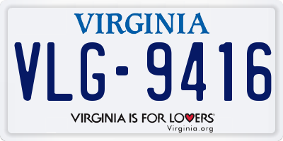 VA license plate VLG9416