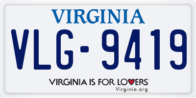 VA license plate VLG9419