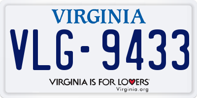 VA license plate VLG9433