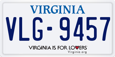 VA license plate VLG9457