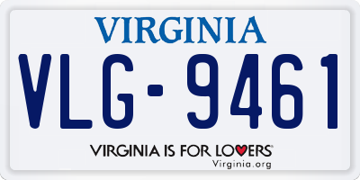 VA license plate VLG9461